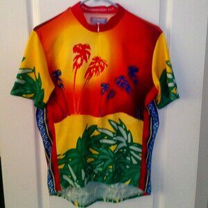 Men's Cycling Jersey:  Vibrant.  3/4 Zip. Fantastic Condition